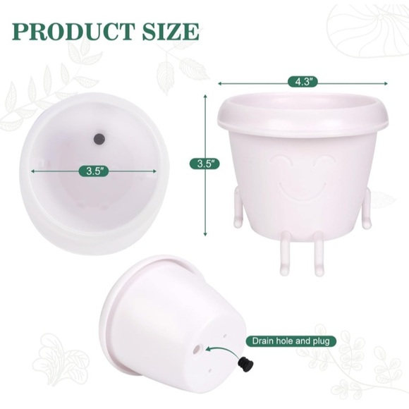 White Seated Smiling Planters - Picture 2 of 6